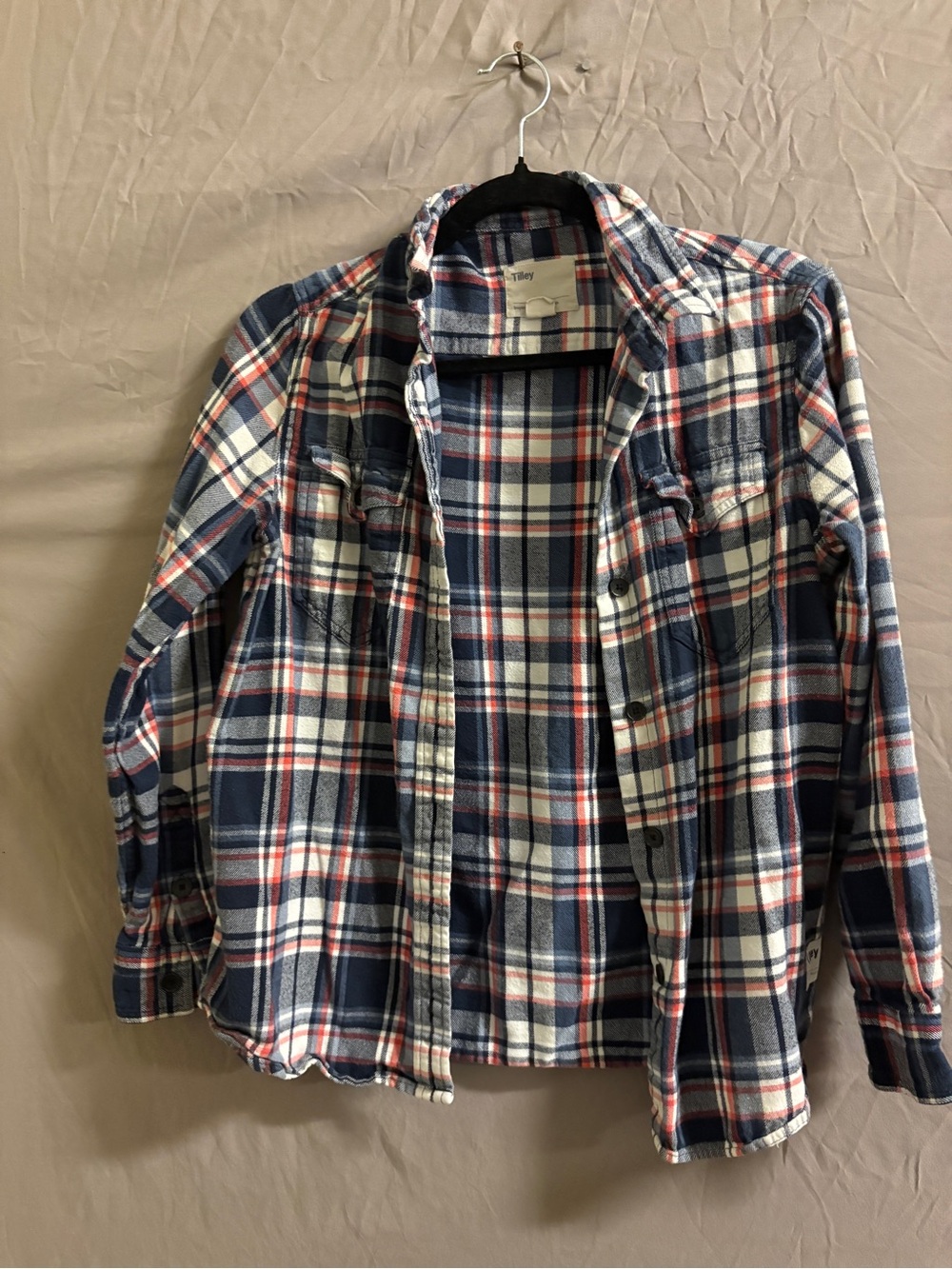 Plaid Flannel Shirt - Blue/White/Red